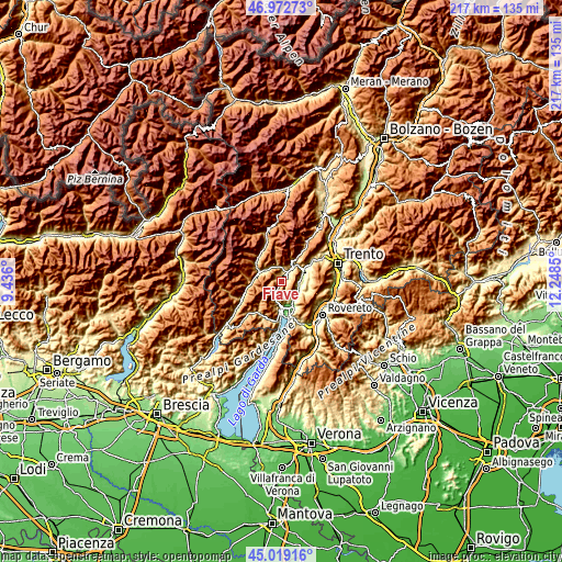 Topographic map of Fiavè