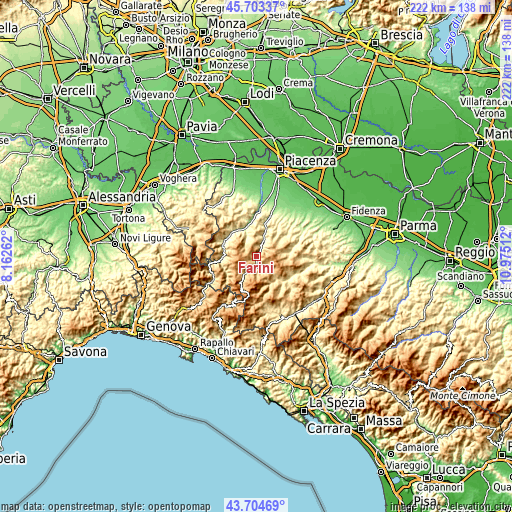 Topographic map of Farini