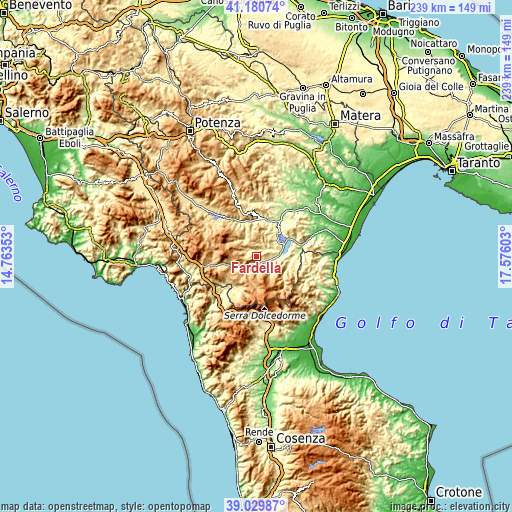 Topographic map of Fardella