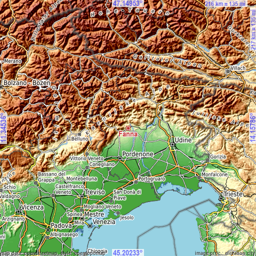 Topographic map of Fanna