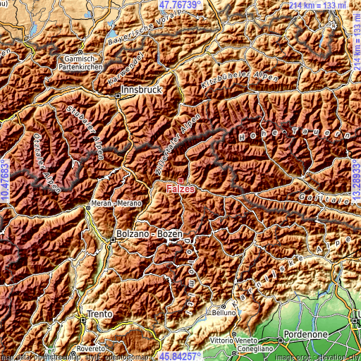 Topographic map of Falzes