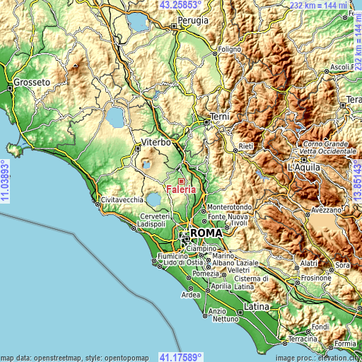 Topographic map of Faleria