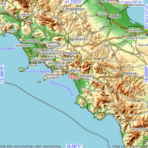 Topographic map of Faiano