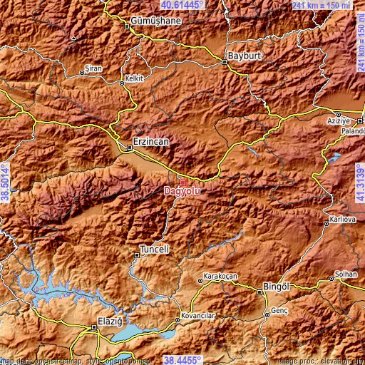 Topographic map of Dağyolu