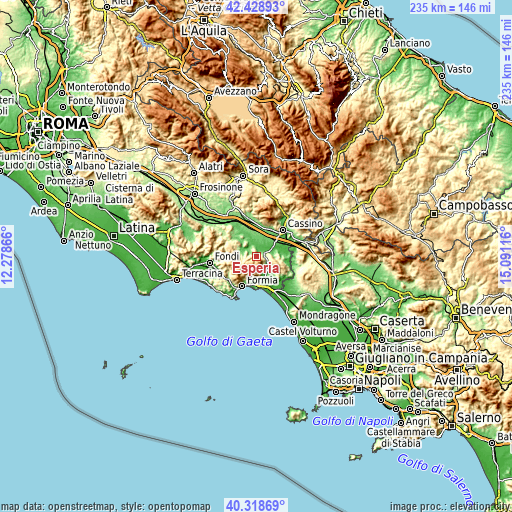 Topographic map of Esperia