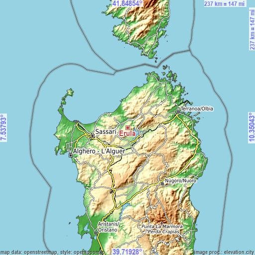 Topographic map of Erula