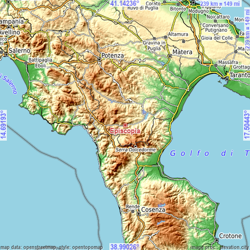 Topographic map of Episcopia