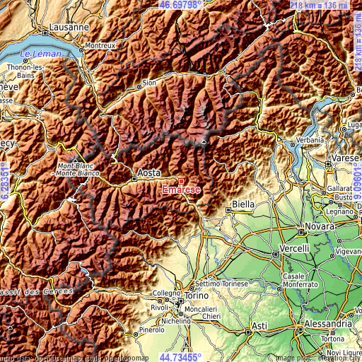 Topographic map of Emarese