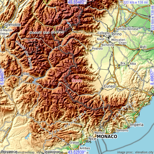 Topographic map of Serre