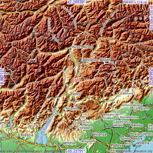 Topographic map of Egna