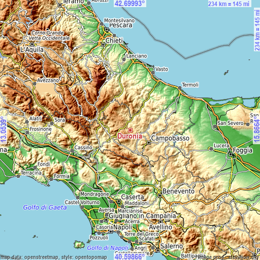 Topographic map of Duronia