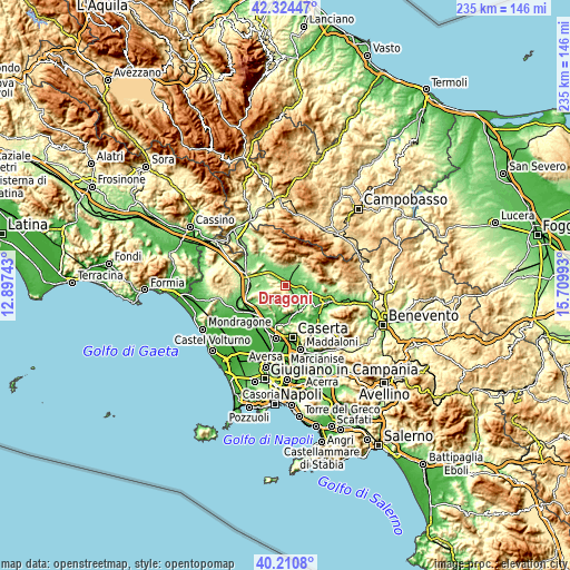 Topographic map of Dragoni