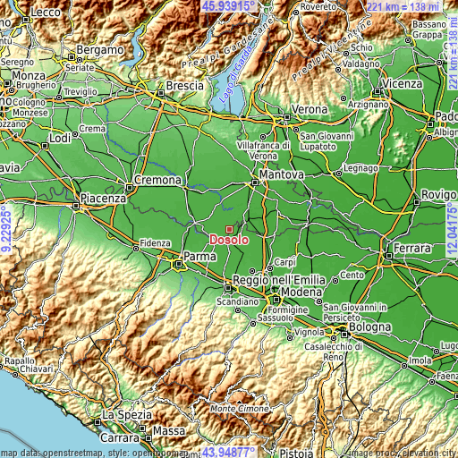 Topographic map of Dosolo