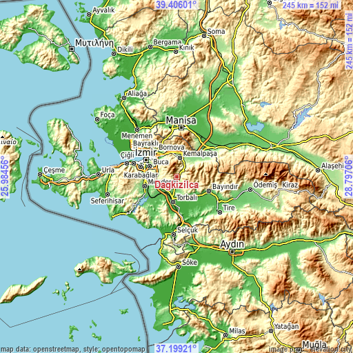 Topographic map of Dağkızılca