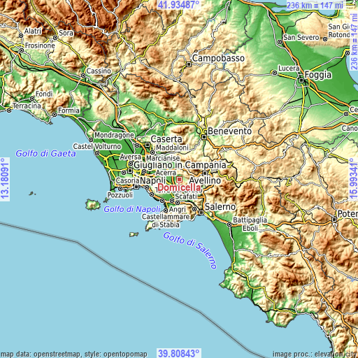 Topographic map of Domicella