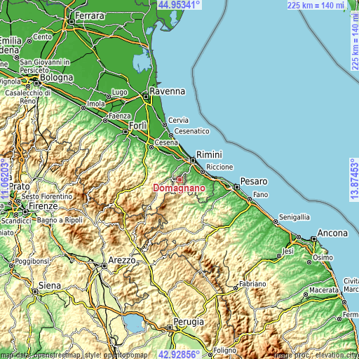 Topographic map of Domagnano