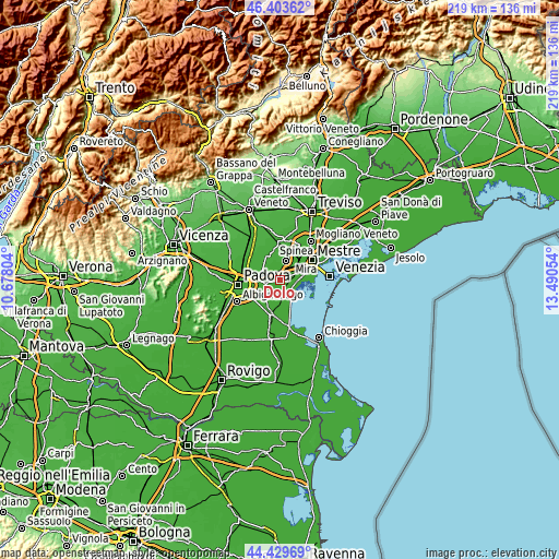 Topographic map of Dolo