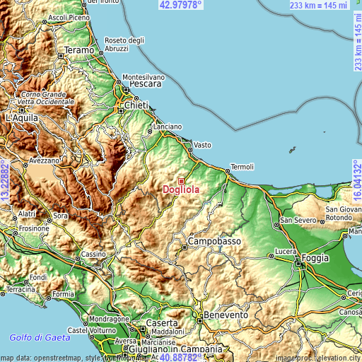 Topographic map of Dogliola