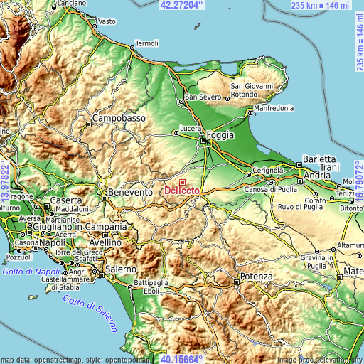 Topographic map of Deliceto