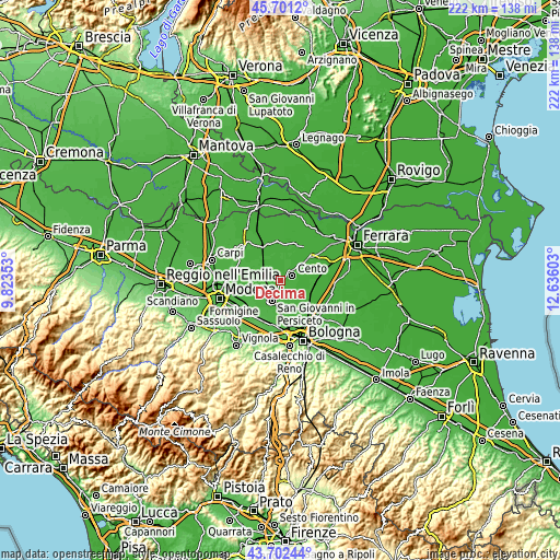 Topographic map of Decima