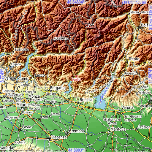 Topographic map of Darfo