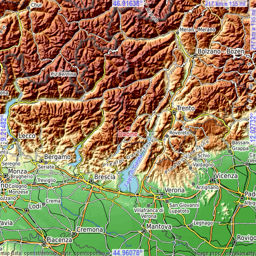 Topographic map of Daone