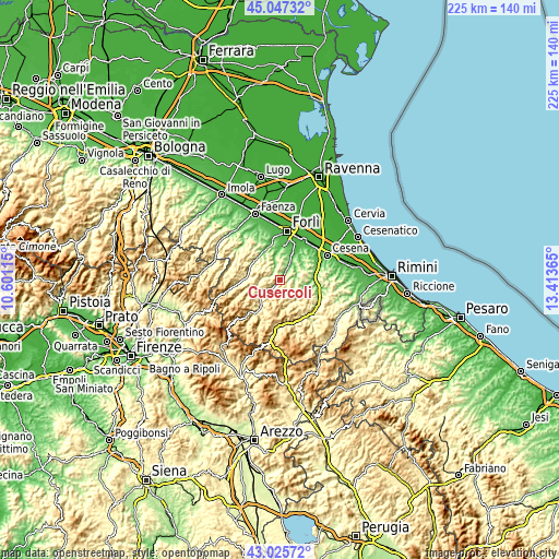 Topographic map of Cusercoli