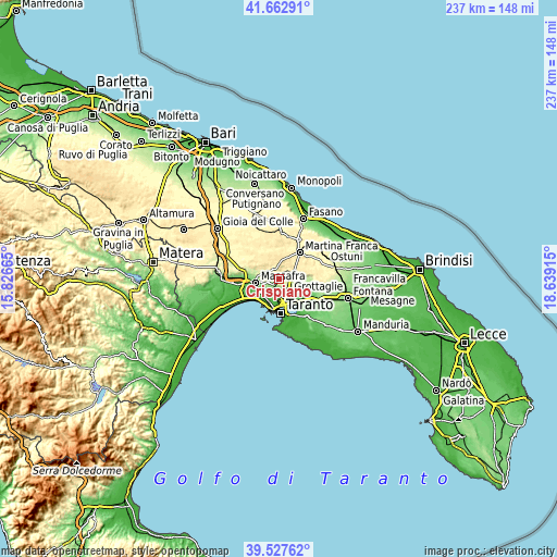 Topographic map of Crispiano