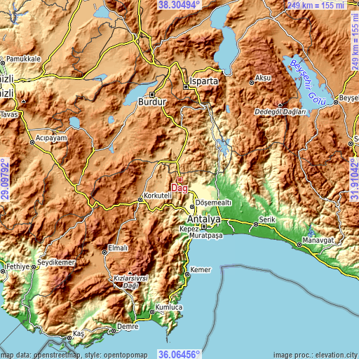 Topographic map of Dağ