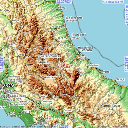 Topographic map of Corvara