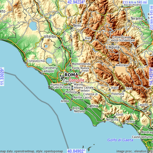 Topographic map of Corcolle