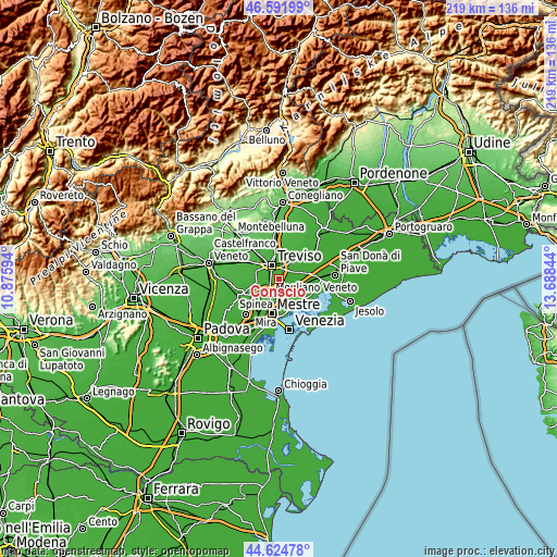 Topographic map of Conscio