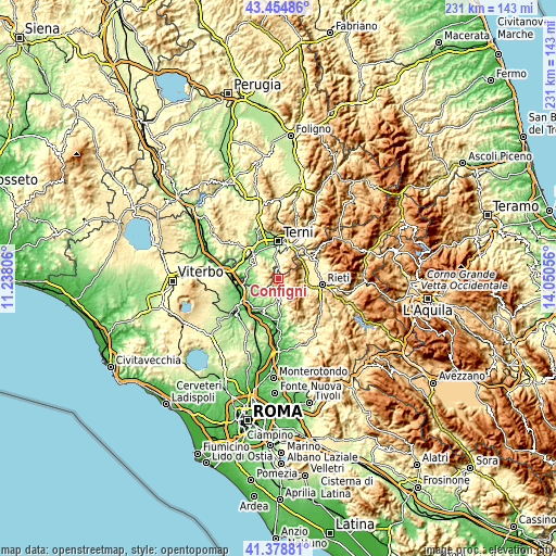 Topographic map of Configni