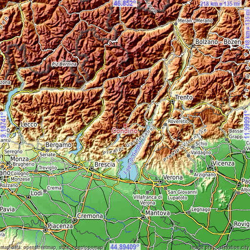 Topographic map of Condino