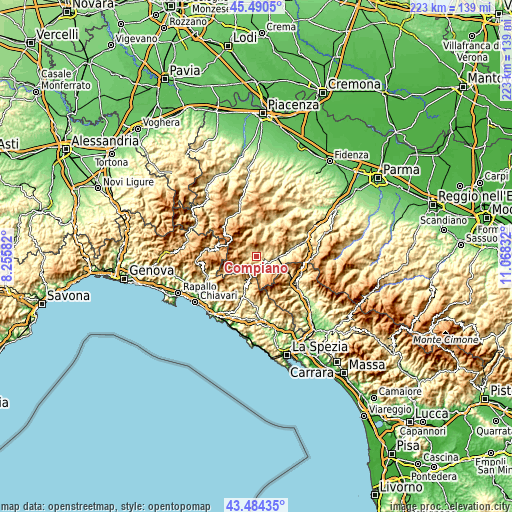 Topographic map of Compiano