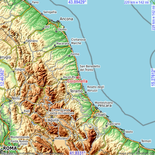 Topographic map of Colonnella