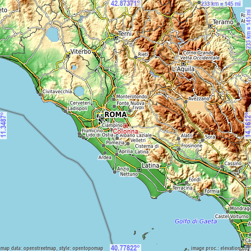 Topographic map of Colonna