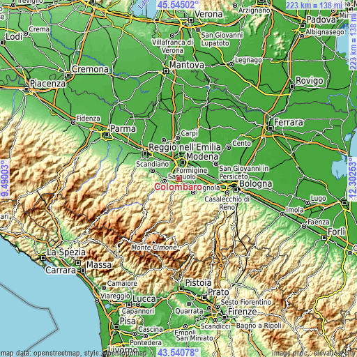 Topographic map of Colombaro