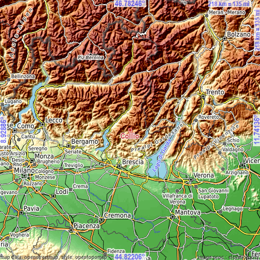 Topographic map of Collio