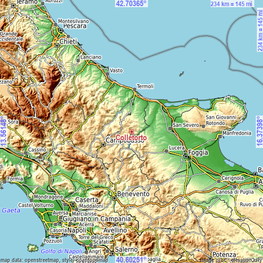 Topographic map of Colletorto