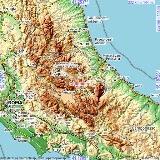 Topographic map of Collepietro