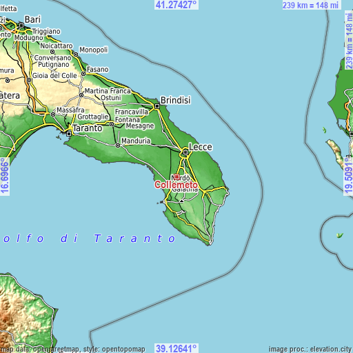 Topographic map of Collemeto