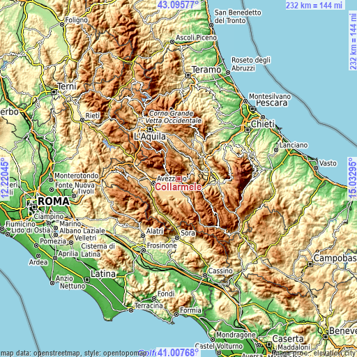 Topographic map of Collarmele