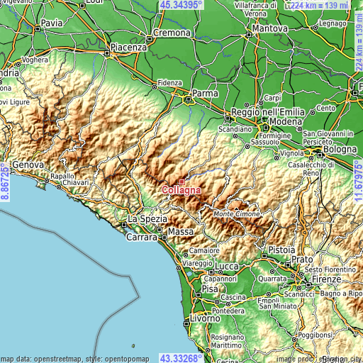 Topographic map of Collagna