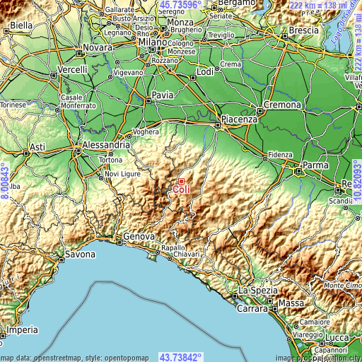 Topographic map of Coli