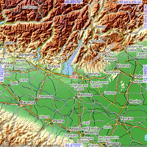 Topographic map of Colà