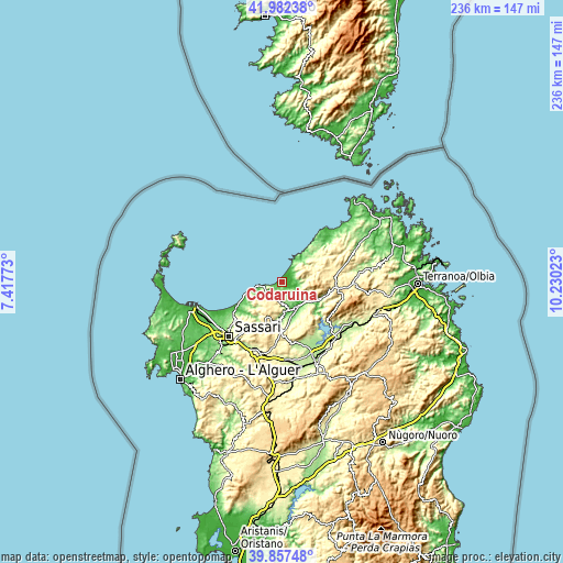 Topographic map of Codaruina