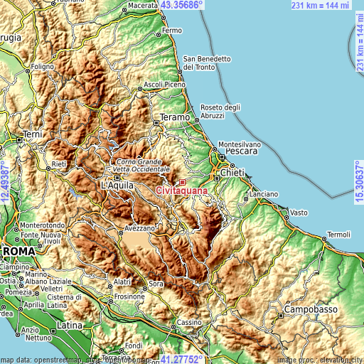 Topographic map of Civitaquana