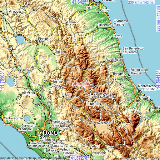 Topographic map of Cittareale