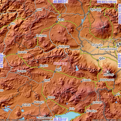 Topographic map of Cumaçay